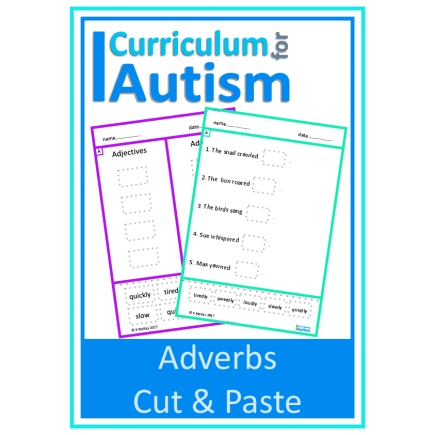 Adverbs Cut & Paste No Prep Worksheets